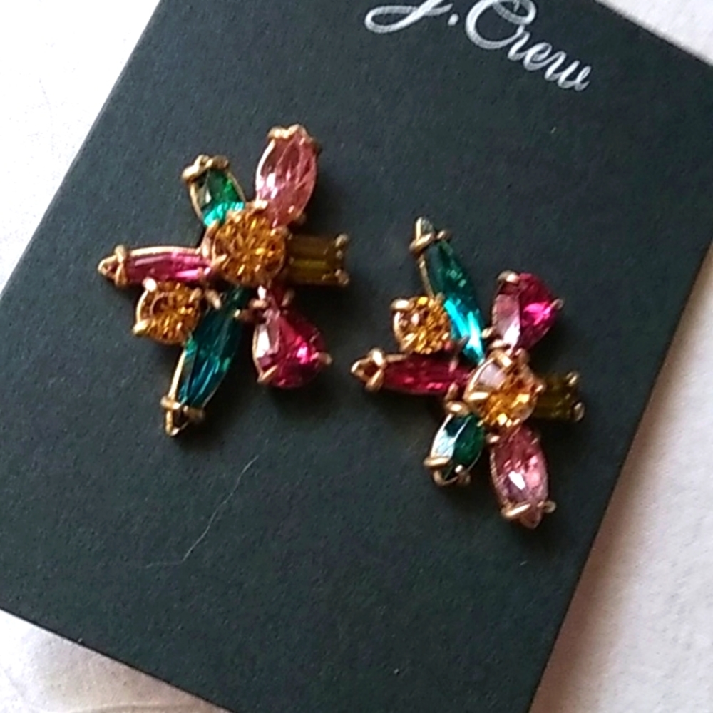 Jcrew multi color stone earrings never worn